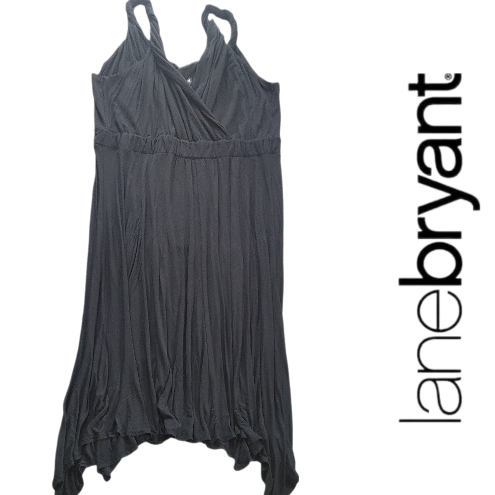 Lane Bryant Twisted Strap Black Dress with Asymmetrical Hemline size  18/20
